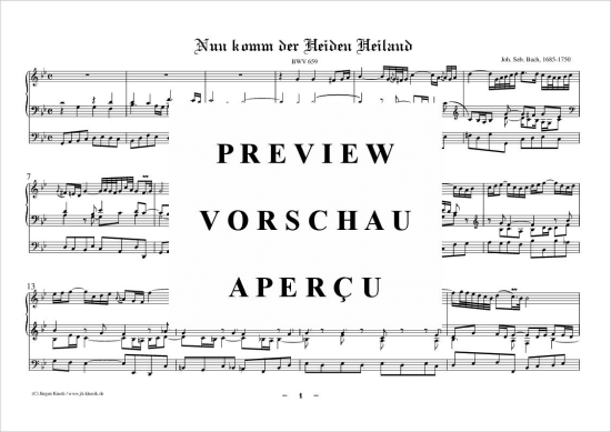 gallery: Nun komm der Heiden Heiland (Choral Präludium) , ,  BWV 659 (Orgel Solo)