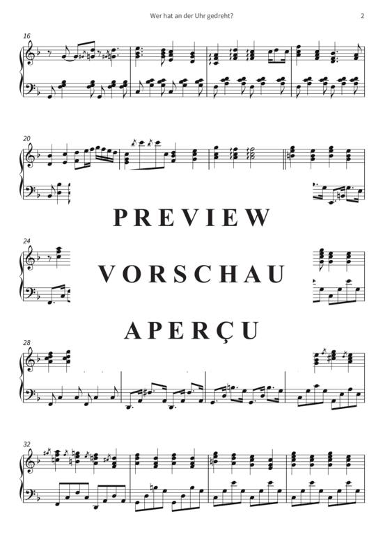 gallery: Wer hat an der Uhr gedreht? - Arrangiert für Jazzklavier , , (Klavier Solo)