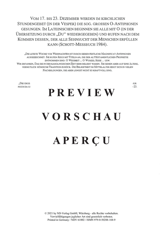 gallery: Die sieben O-Antiphonen , , (Gemischter Chor)