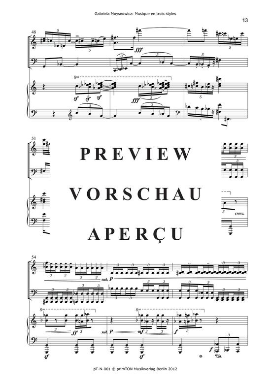 gallery: Musique en trois styles pour violon, violoncelle et piano (1969) , ,  (Trio für Violine, Violoncello + Klavier)