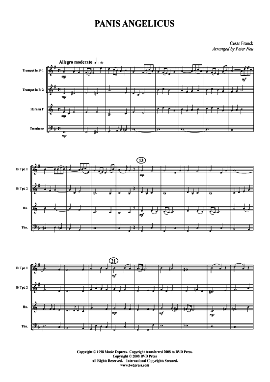 Panis Angelicus (2xTromp in B, Horn in F (Pos) 