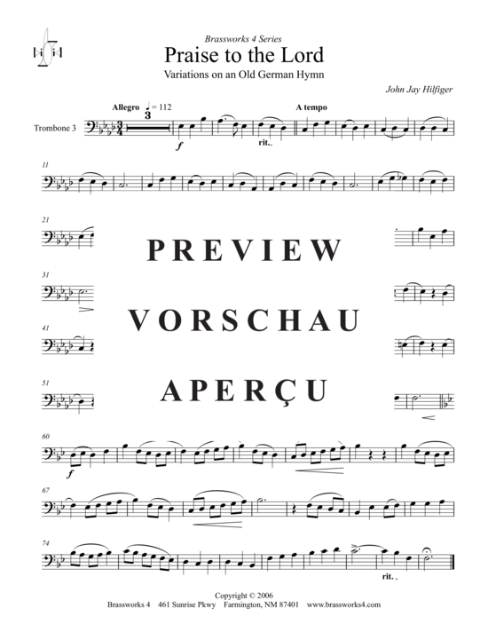 gallery: Praise to the Lord (Variations on an Old German Hymn) , ,  (Posaunen-Quartett)