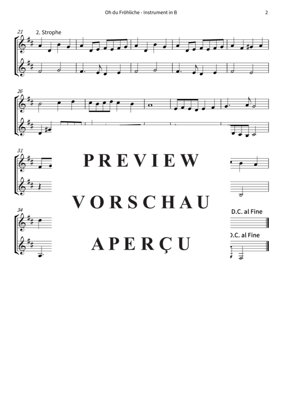 gallery: Oh du Fröhliche , , (Duett für 2 Stimmen in C, B, Es, + C-Bassschlüssel)