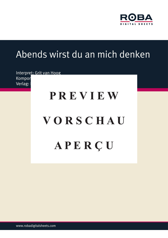 gallery: Abends wirst du an mich denken , Hoog, Grit van, (Klavier + Gesang)