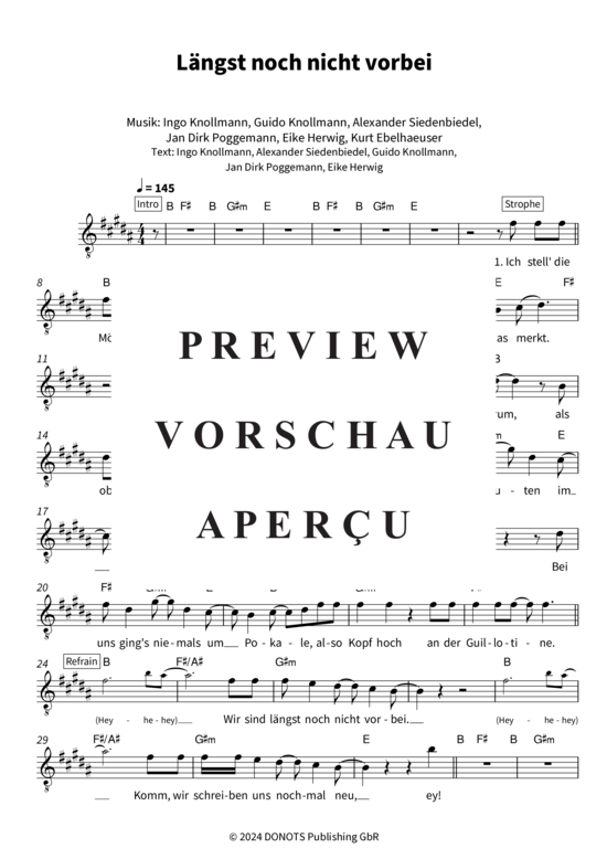 gallery: Längst noch nicht vorbei (Gesang + Akkorde) , Donots,  (Leadsheet)