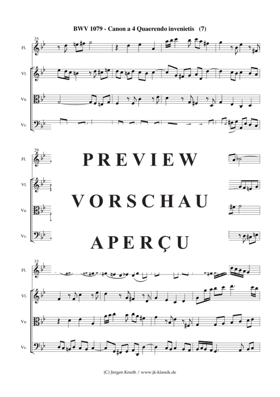 gallery: Musikalisches Opfer BWV 1079  Canon a 4 Quaerendo invenietis ( 7 ) , ,  (Flöte-Violine-Viola-Cello)