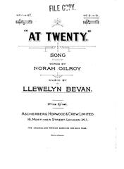 cover: At Twenty, Llewelyn Bevan, Gesang, Klavier