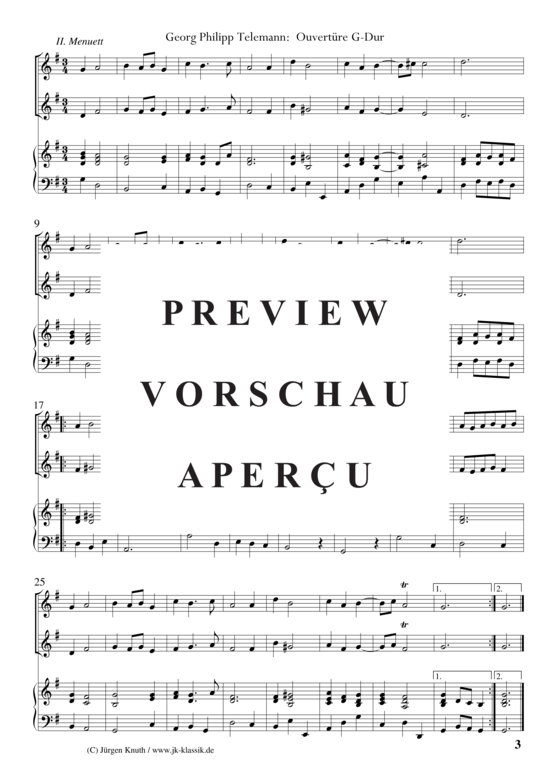 gallery: Ouvertüre G-Dur / Ouvertüre-Menuett-Gavotte-Passepied-Air-Gigue , , (2x Violine oder Instrument in C + Klavier/Cembalo/Orgel)