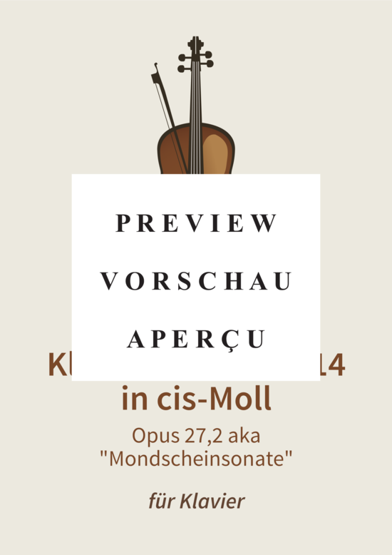 gallery: Klaviersonate Nr. 14 in cis-Moll - Opus 27, 2 aka Mondscheinsonate , , (Klavier Solo)