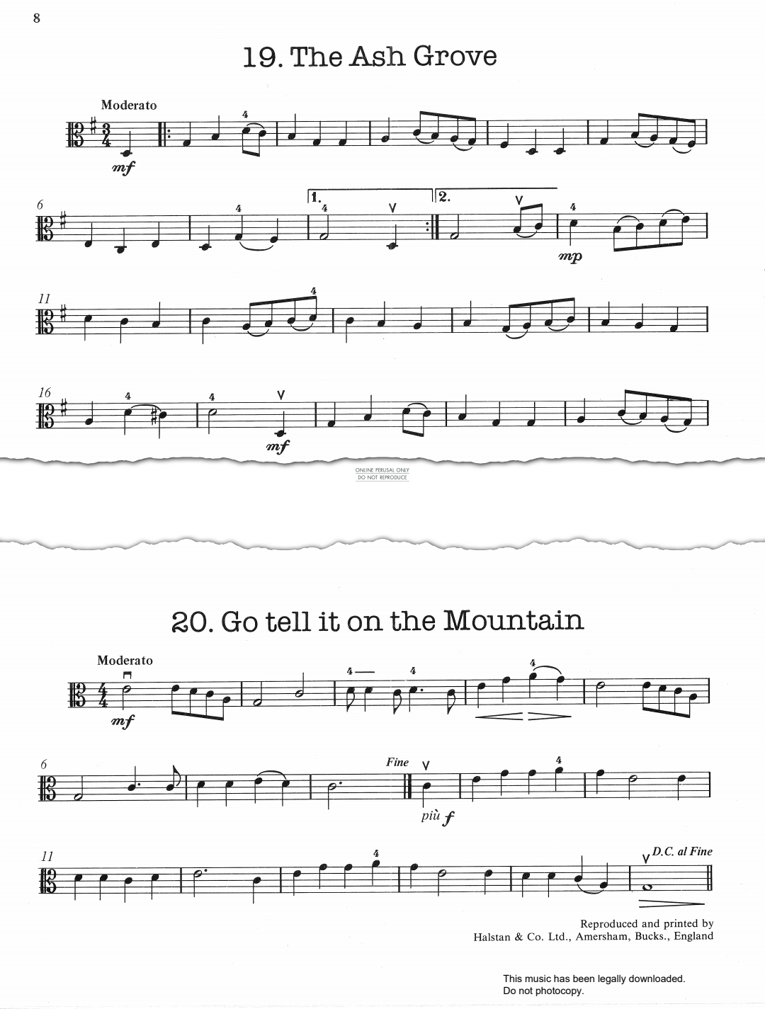 gallery: Go Tell It On The Mountain, Traditional, Klavier, Viola