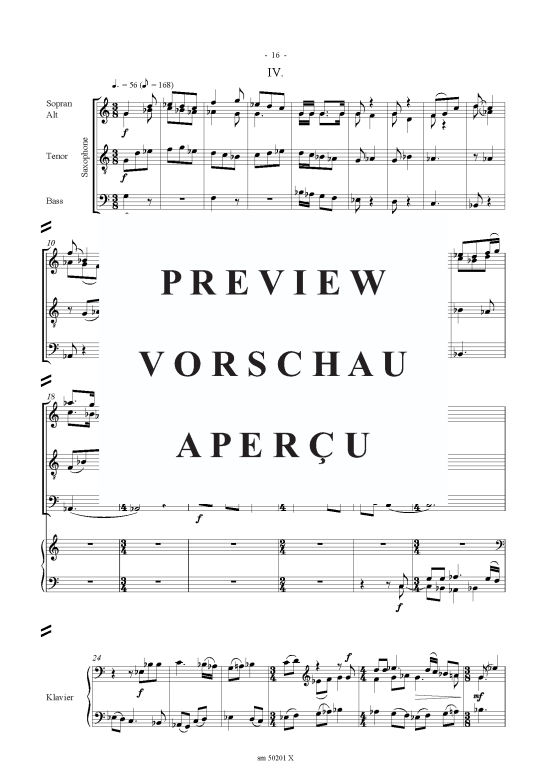 gallery: Vier Gespräche, Partitur , , (Sax-Quartett SATBass + Klavier)