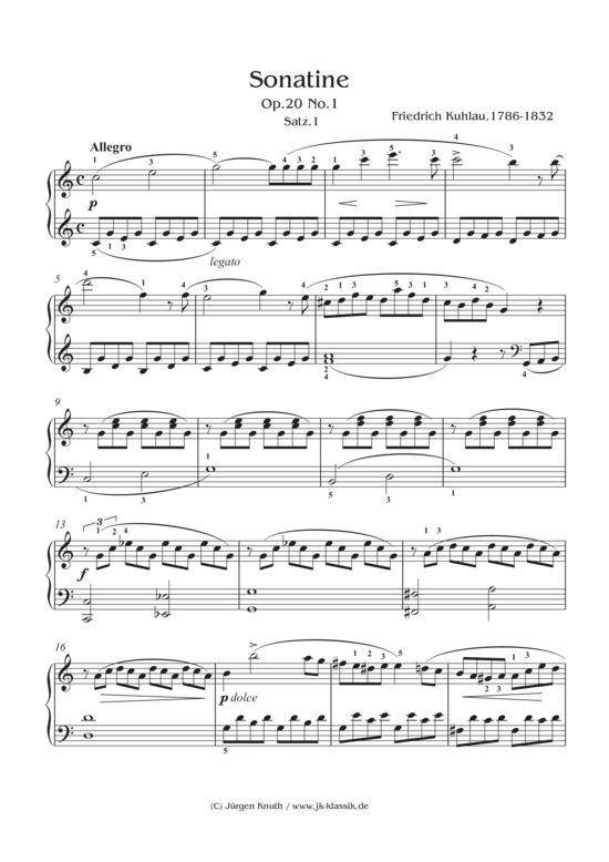 gallery: Sonatine, Op. 20. No.1 Satz: 1 , , (Klavier Solo)