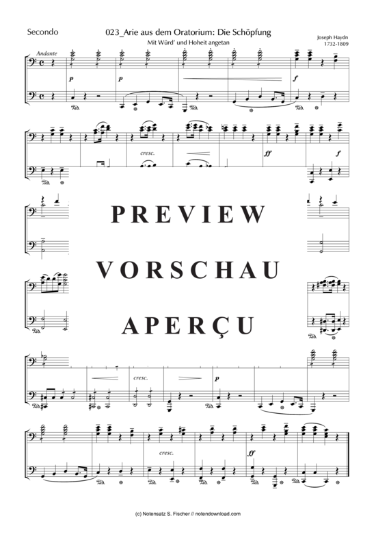 gallery: Arie aus dem Oratorium: Die Schöpfung Mit Würd? und Hoheit angetan , , (Klavier vierhändig) 