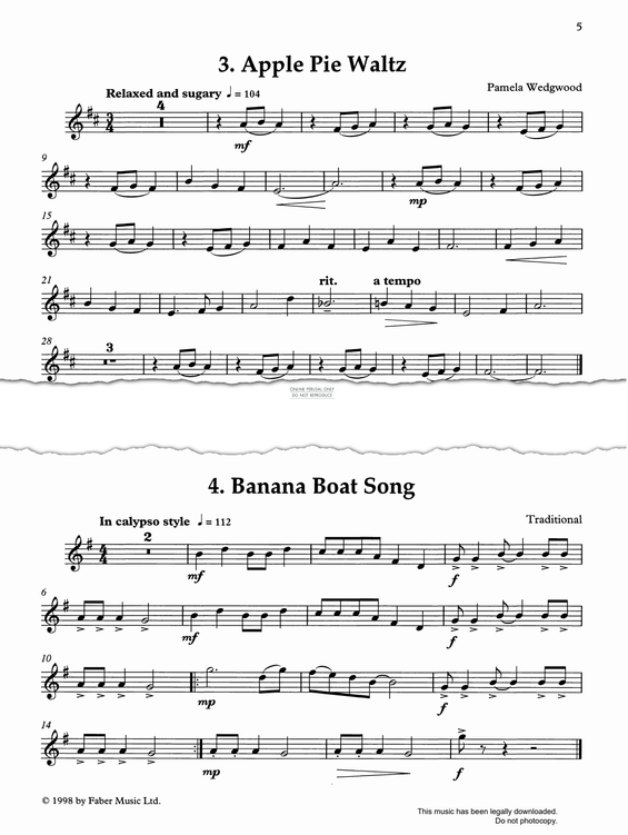 gallery: Banana Boat Song, Traditional, Flöte, Klavier