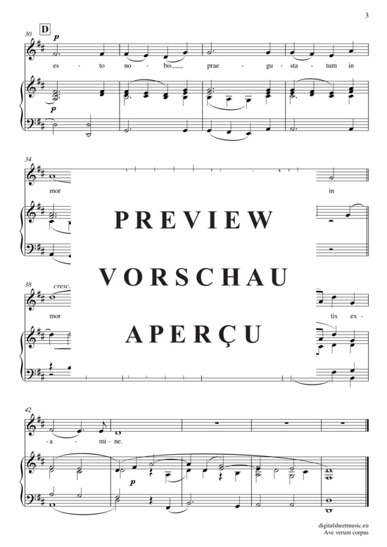 gallery: Ave verum corpus , , (hoch E´ - E´´)