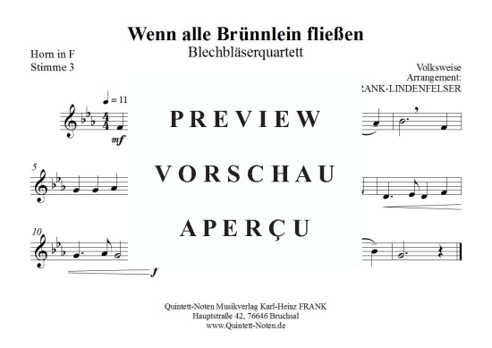 gallery: Wenn alle Brünnlein fließen , , (Blechbläserquartett)