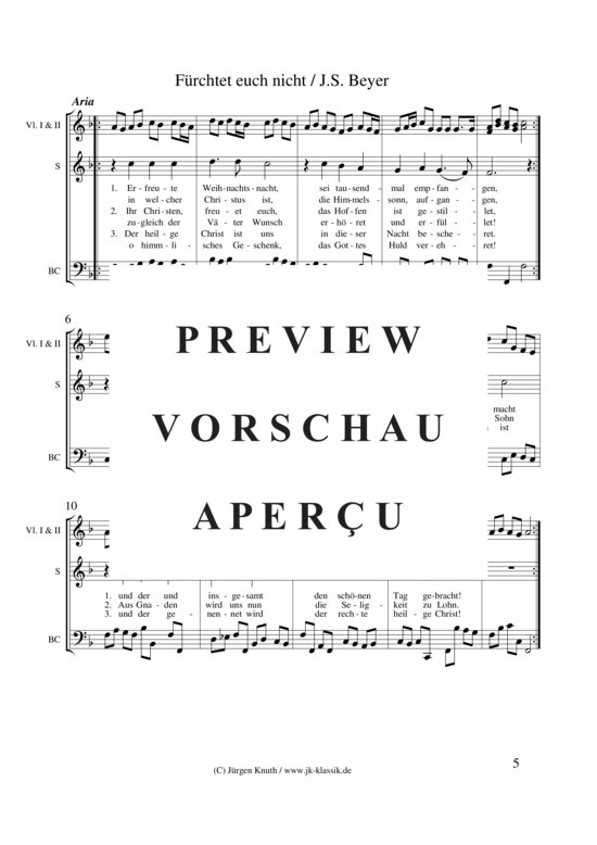 gallery: Fürchtet euch nicht , , (Gemischtes Ensemble Sopran/Tenor + 2x Violine, BC)