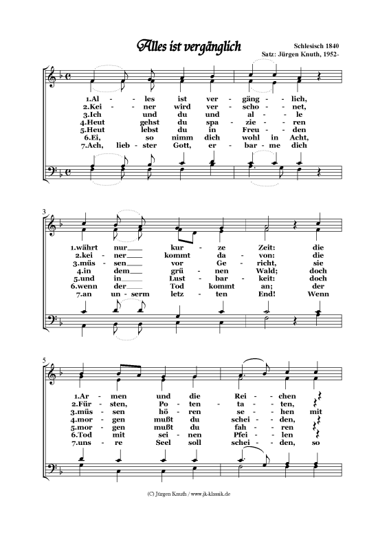 gallery: Alles ist vergänglich  (Schlesisch 1840) , ,  (Gemischter Chor)