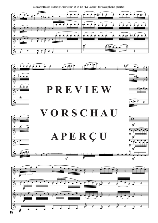 gallery: Streichquartett Nr. 17 in B, K 458 , , (Saxophon Quartett SATB)