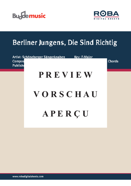 gallery: Berliner Jungens, Die Sind Richtig , Schöneberger Sängerknaben, (Gesang + Akkorde)