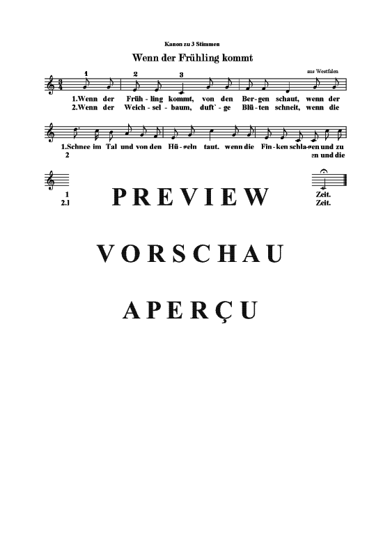gallery: Wenn der Frühling kommt , , (Kanon 3-stimmig)