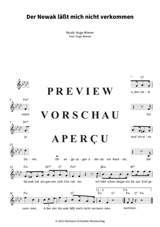 Der Nowak läßt mich nicht verkommen (Gesang + Akkorde) 