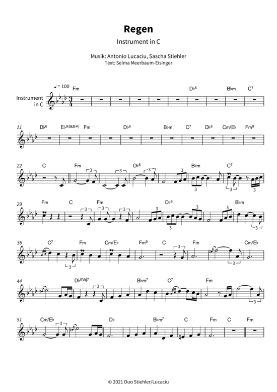 Regen - Instrument in C 