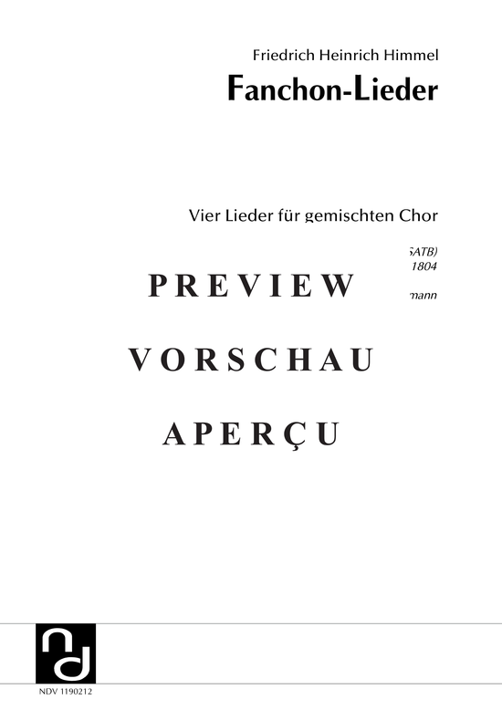 gallery: Fanchon-Lieder - vier Lieder für Gemischten Chor, , 