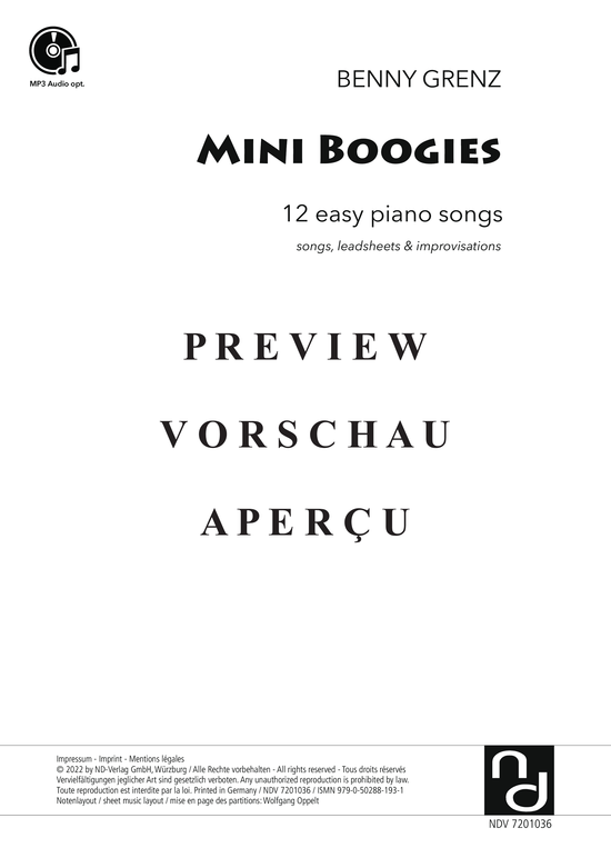 gallery: Mini Boogies - 12 easy piano songs , Grenz, Benny, (Klavier Solo)