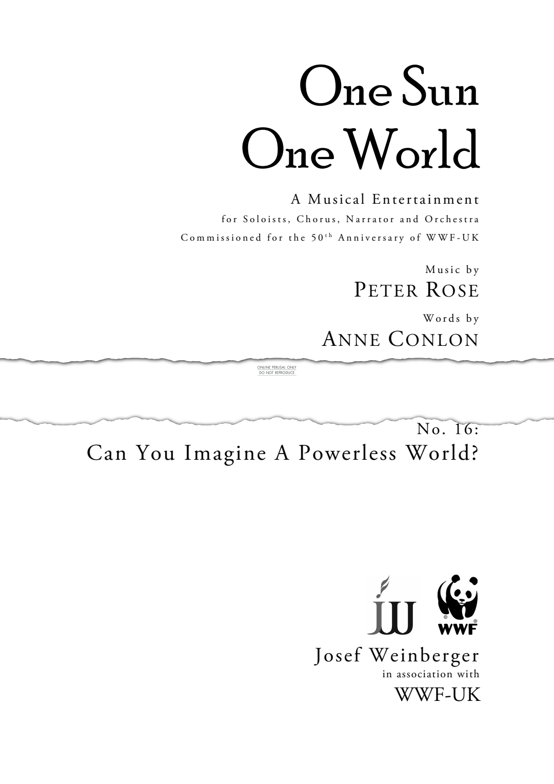 gallery: Can You Imagine A Powerless World? (from 'One Sun One World'), Peter Rose