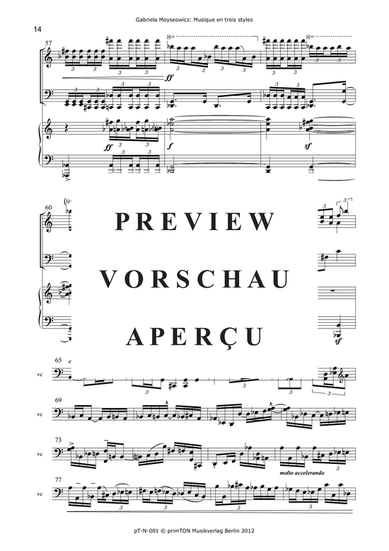 gallery: Musique en trois styles pour violon, violoncelle et piano (1969) , ,  (Trio für Violine, Violoncello + Klavier)