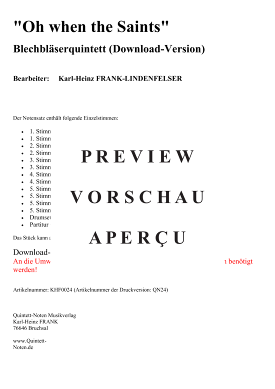 gallery: Oh when the Saints (Blechbläser Quintett/Ensemble) , ,  (Variable Besetzung)