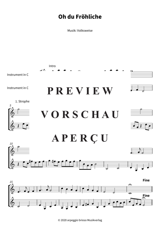 gallery: Oh du Fröhliche , , (Duett für 2 Stimmen in C, B, Es, + C-Bassschlüssel)