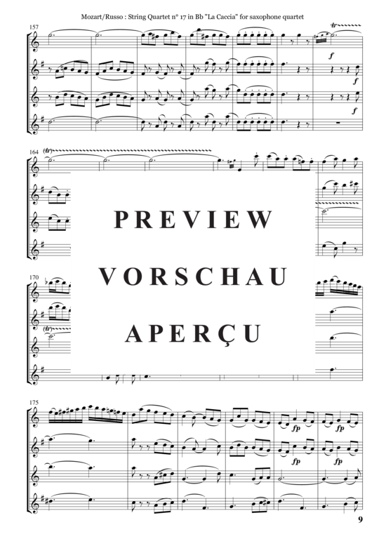 gallery: Streichquartett Nr. 17 in B, K 458 , , (Saxophon Quartett SATB)