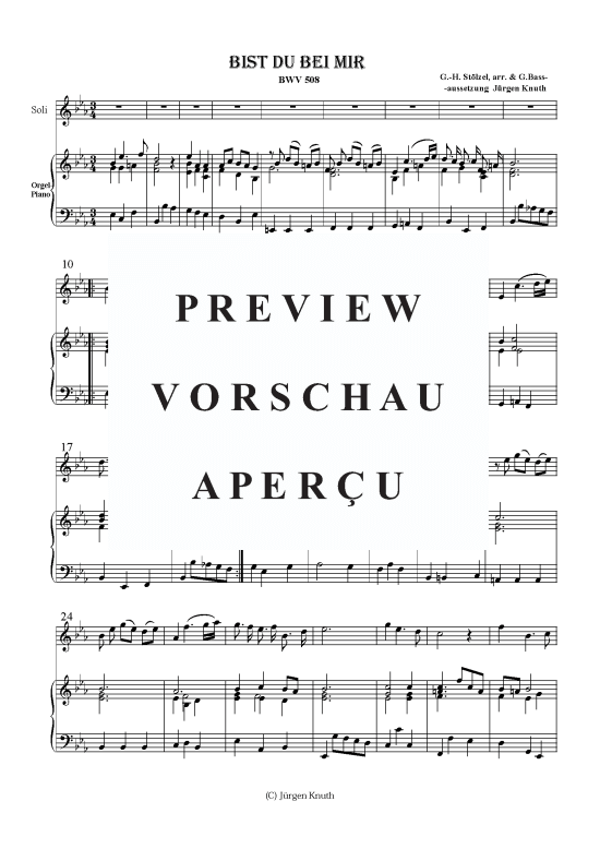 gallery: Bist du bei mir BWV508 aus dem Notenbuch Anna Magdalena Bach , , (Klavier + Gesang)