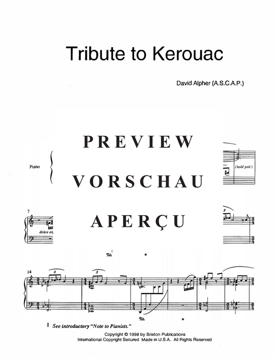 gallery: Tribute to Kerouac , , (Klavier Solo)