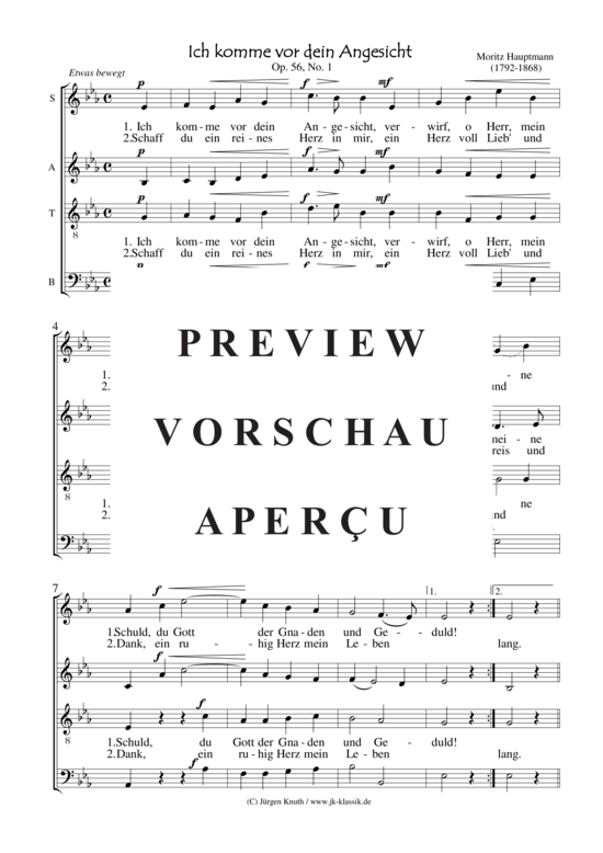 gallery: Ich komme vor dein Angesicht op.56.1 , , (Gemischter Chor)