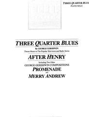 cover: Three Quarter Blues, George Gershwin, Klavier