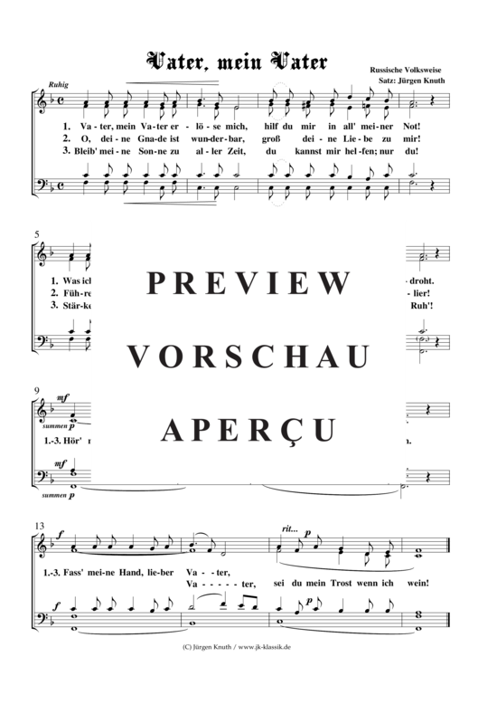 Vater mein Vater erlöse mich - Noten von Choral geistlich, Satz: Jürgen ...