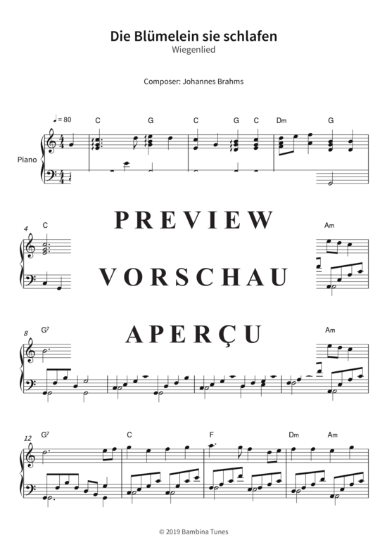 gallery: Die Blümelein sie schlafen - Wiegenlied , , (Klavier Solo)