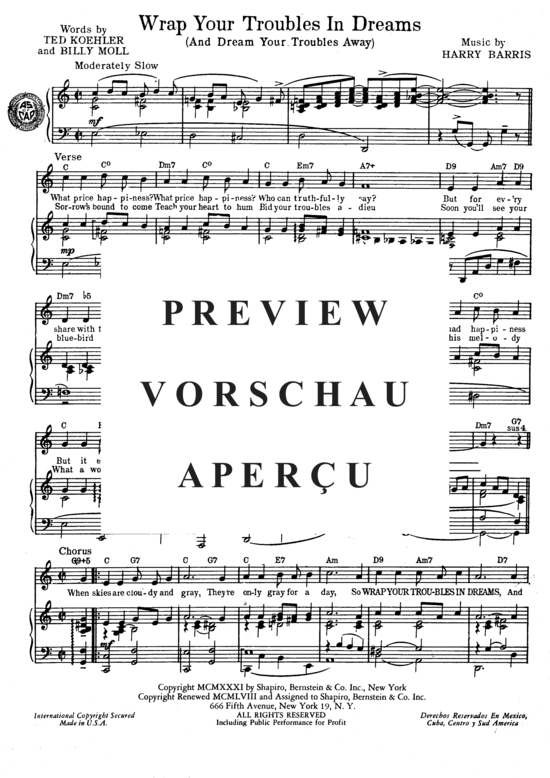 gallery: Wrap Your Troubles In Dreams (And Dream Your Troubles Away) , Crosby, Bing,   (Klavier + Gesang)