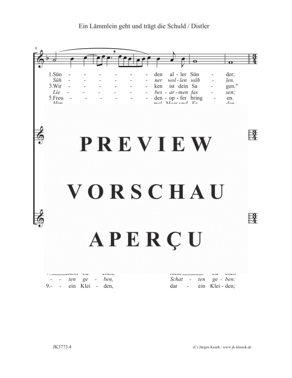 gallery: Ein Lämmlein geht und trägt die Schuld (Der Jahrkreis Op.5, No.12), , (female choir SSA)