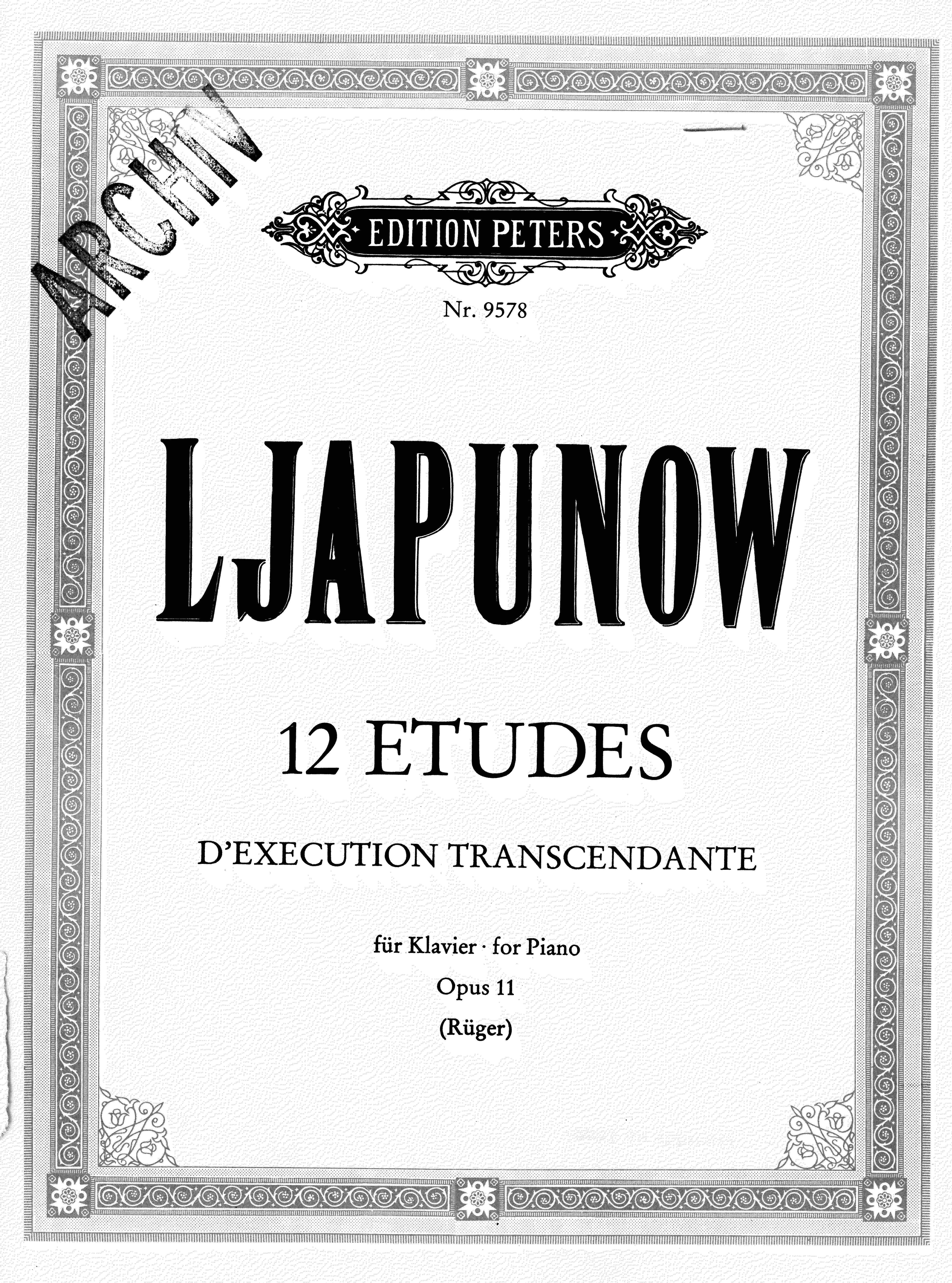 cover: Étude VI Tempête – Storm (from ‘12 Études d’exécution transcendante Op.11’), Sergei Lyapunov, Klavier