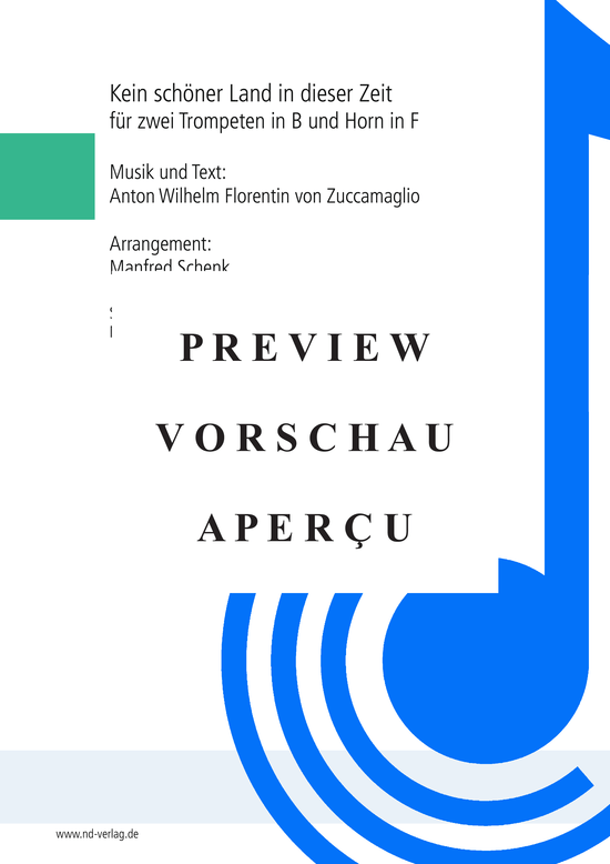 gallery: Kein schöner Land in dieser Zeit , , (2x Trompeten in B und Horn in F)