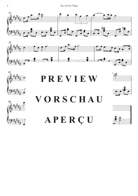 gallery: He, ich bin Pippi - Arrangiert für Jazzklavier , , (Klavier Solo)