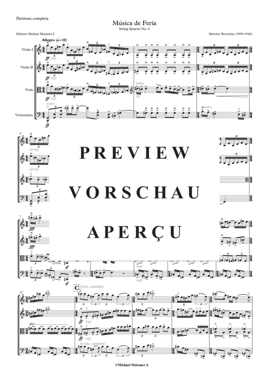 gallery: M&uacute;sica de Feria , , (Streich-Quartett, nur Partitur)