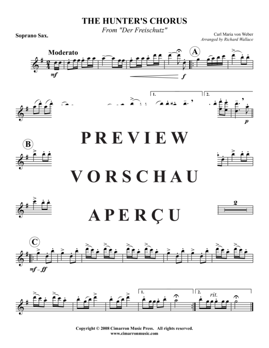 gallery: Der Jägerchor , , (Saxophon-Quartett SATB)