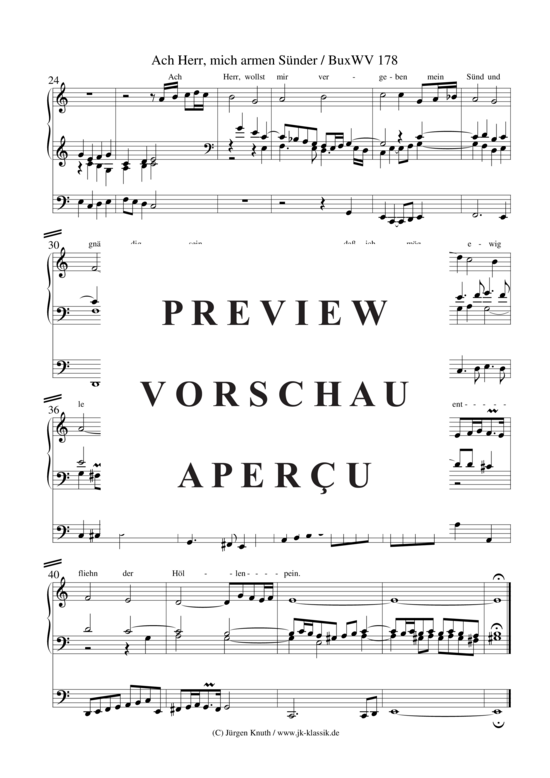 gallery: Ach Herr, mich armen Sünder (Herzlich tut mich verlangen) , ,  BuxWV 178 (Orgel Solo)