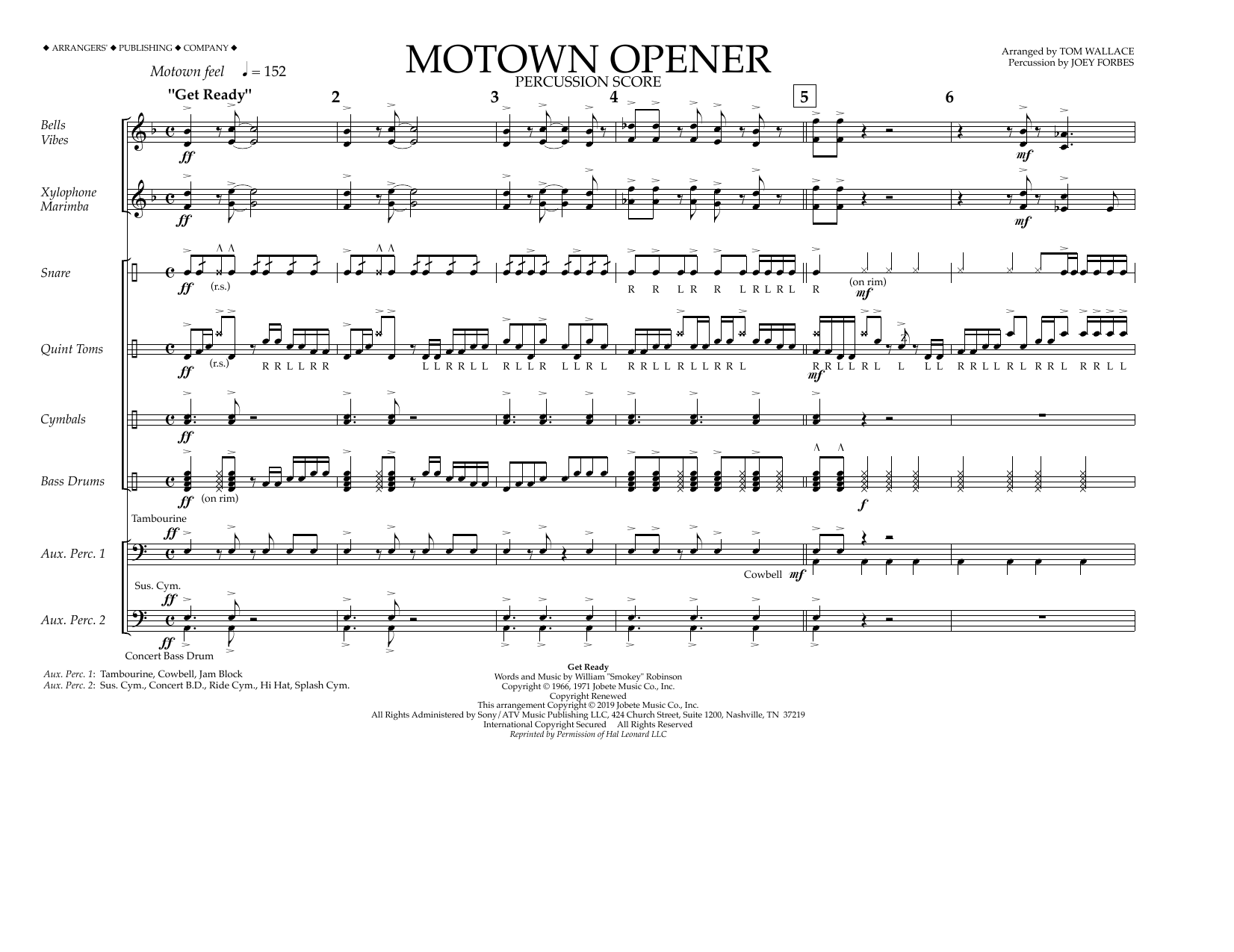 Motown Theme Show Opener (arr. Tom Wallace) - Percussion Score - Online ...