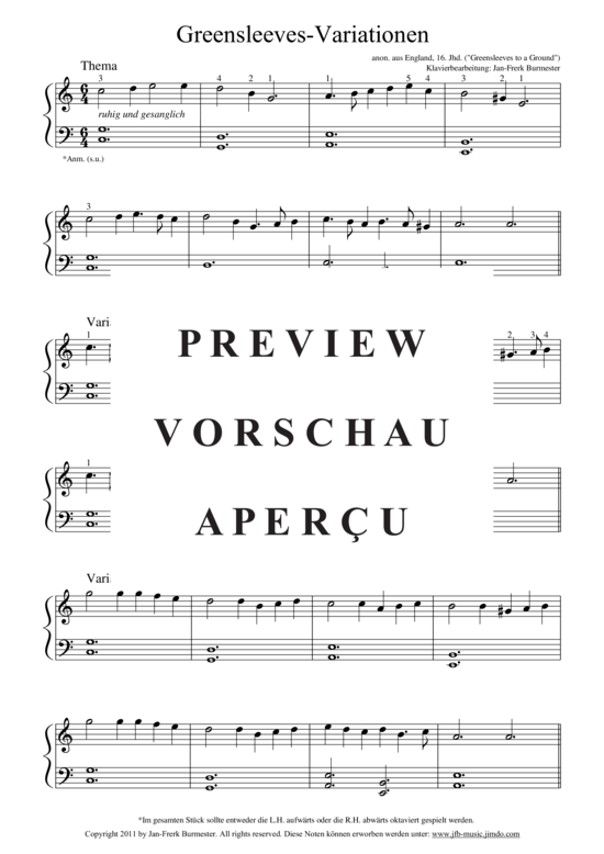 gallery: Greensleeves-Variationen , , (für Klavier solo)